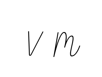 Make a beautiful signature design for name V  M. With this signature (BallpointsItalic-DORy9) style, you can create a handwritten signature for free. V  M signature style 11 images and pictures png