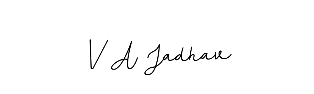 Make a beautiful signature design for name V A Jadhav. With this signature (BallpointsItalic-DORy9) style, you can create a handwritten signature for free. V A Jadhav signature style 11 images and pictures png