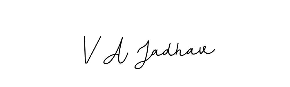 Make a beautiful signature design for name V A Jadhav. With this signature (BallpointsItalic-DORy9) style, you can create a handwritten signature for free. V A Jadhav signature style 11 images and pictures png