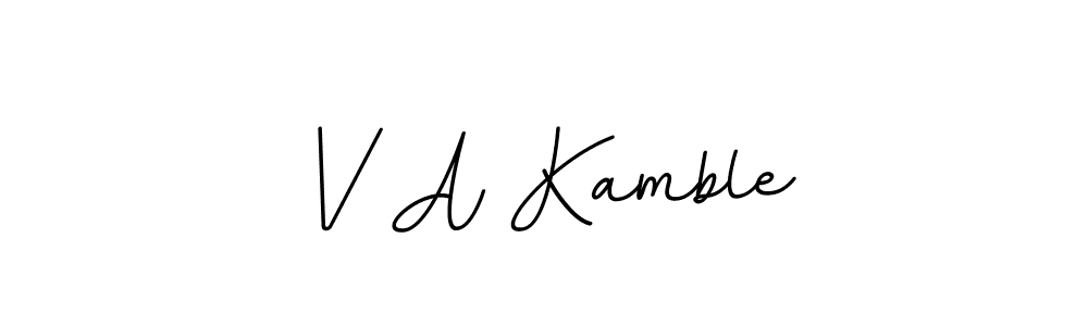 The best way (BallpointsItalic-DORy9) to make a short signature is to pick only two or three words in your name. The name V A Kamble include a total of six letters. For converting this name. V A Kamble signature style 11 images and pictures png