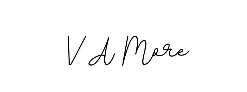 How to make V A More name signature. Use BallpointsItalic-DORy9 style for creating short signs online. This is the latest handwritten sign. V A More signature style 11 images and pictures png