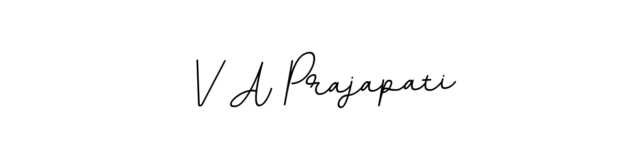 Make a beautiful signature design for name V A Prajapati. With this signature (BallpointsItalic-DORy9) style, you can create a handwritten signature for free. V A Prajapati signature style 11 images and pictures png