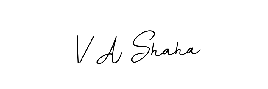 This is the best signature style for the V A Shaha name. Also you like these signature font (BallpointsItalic-DORy9). Mix name signature. V A Shaha signature style 11 images and pictures png