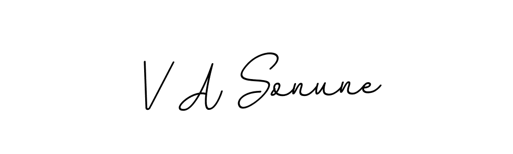 Make a beautiful signature design for name V A Sonune. With this signature (BallpointsItalic-DORy9) style, you can create a handwritten signature for free. V A Sonune signature style 11 images and pictures png