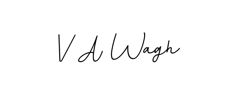 Use a signature maker to create a handwritten signature online. With this signature software, you can design (BallpointsItalic-DORy9) your own signature for name V A Wagh. V A Wagh signature style 11 images and pictures png