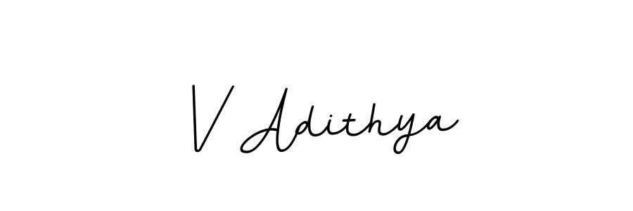 How to make V Adithya name signature. Use BallpointsItalic-DORy9 style for creating short signs online. This is the latest handwritten sign. V Adithya signature style 11 images and pictures png