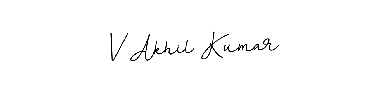 The best way (BallpointsItalic-DORy9) to make a short signature is to pick only two or three words in your name. The name V Akhil Kumar include a total of six letters. For converting this name. V Akhil Kumar signature style 11 images and pictures png