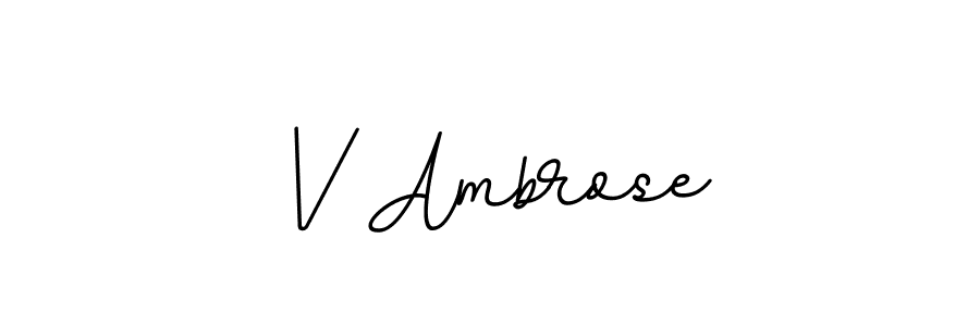 Make a beautiful signature design for name V Ambrose. With this signature (BallpointsItalic-DORy9) style, you can create a handwritten signature for free. V Ambrose signature style 11 images and pictures png