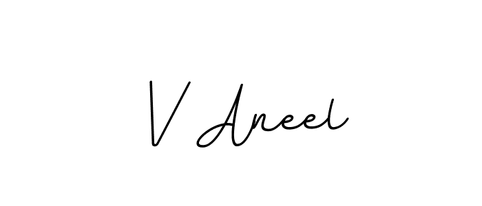 The best way (BallpointsItalic-DORy9) to make a short signature is to pick only two or three words in your name. The name V Aneel include a total of six letters. For converting this name. V Aneel signature style 11 images and pictures png