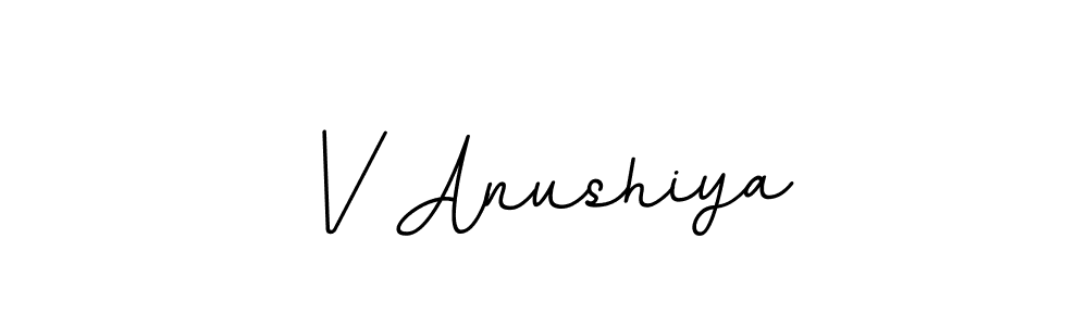 The best way (BallpointsItalic-DORy9) to make a short signature is to pick only two or three words in your name. The name V Anushiya include a total of six letters. For converting this name. V Anushiya signature style 11 images and pictures png