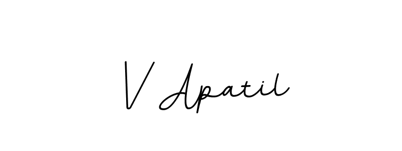 How to make V Apatil name signature. Use BallpointsItalic-DORy9 style for creating short signs online. This is the latest handwritten sign. V Apatil signature style 11 images and pictures png