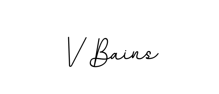 Make a beautiful signature design for name V Bains. With this signature (BallpointsItalic-DORy9) style, you can create a handwritten signature for free. V Bains signature style 11 images and pictures png