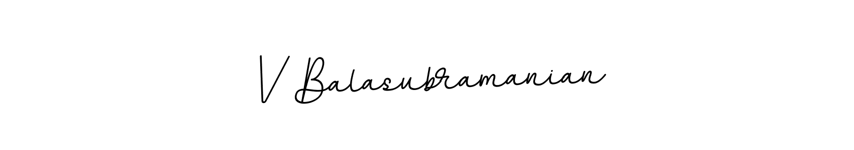 Design your own signature with our free online signature maker. With this signature software, you can create a handwritten (BallpointsItalic-DORy9) signature for name V Balasubramanian. V Balasubramanian signature style 11 images and pictures png