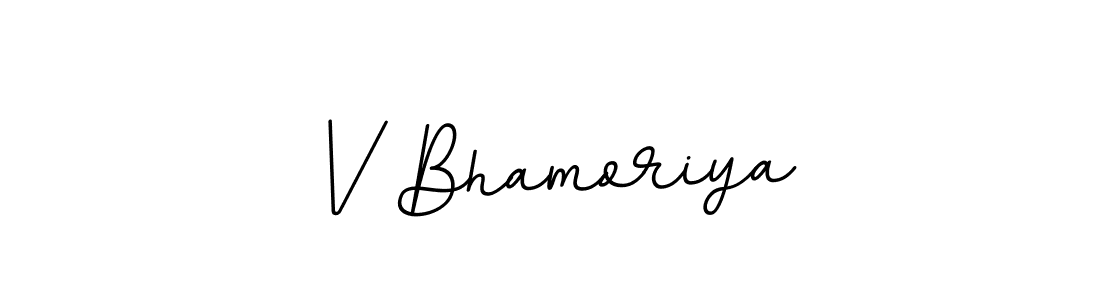 Make a beautiful signature design for name V Bhamoriya. With this signature (BallpointsItalic-DORy9) style, you can create a handwritten signature for free. V Bhamoriya signature style 11 images and pictures png