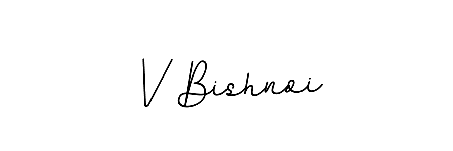 How to make V Bishnoi name signature. Use BallpointsItalic-DORy9 style for creating short signs online. This is the latest handwritten sign. V Bishnoi signature style 11 images and pictures png