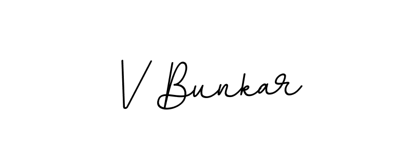 Design your own signature with our free online signature maker. With this signature software, you can create a handwritten (BallpointsItalic-DORy9) signature for name V Bunkar. V Bunkar signature style 11 images and pictures png