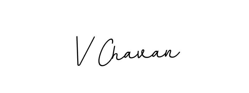 How to make V Chavan name signature. Use BallpointsItalic-DORy9 style for creating short signs online. This is the latest handwritten sign. V Chavan signature style 11 images and pictures png