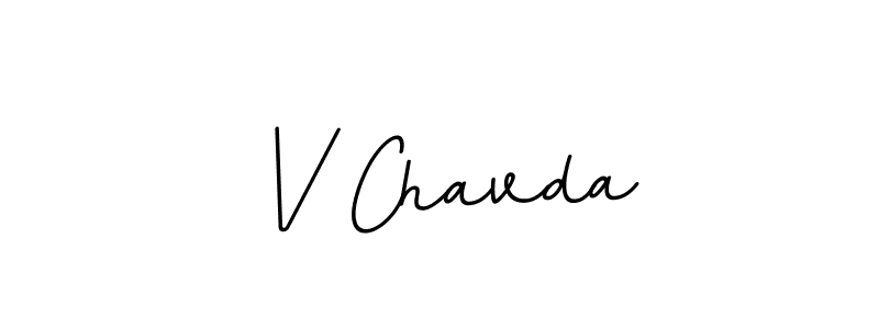 The best way (BallpointsItalic-DORy9) to make a short signature is to pick only two or three words in your name. The name V Chavda include a total of six letters. For converting this name. V Chavda signature style 11 images and pictures png