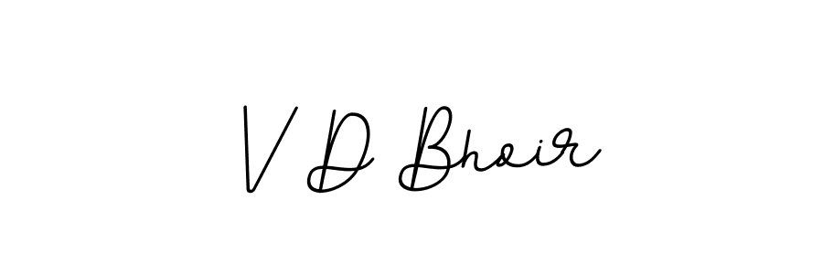 How to make V D Bhoir name signature. Use BallpointsItalic-DORy9 style for creating short signs online. This is the latest handwritten sign. V D Bhoir signature style 11 images and pictures png