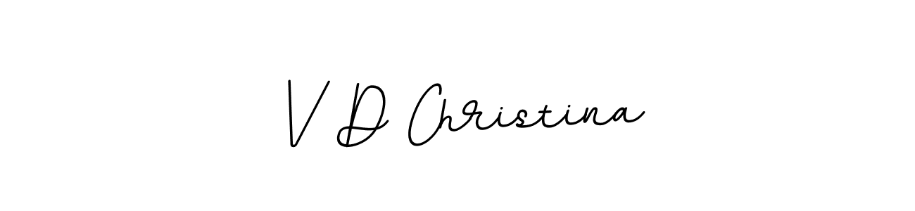 Create a beautiful signature design for name V D Christina. With this signature (BallpointsItalic-DORy9) fonts, you can make a handwritten signature for free. V D Christina signature style 11 images and pictures png