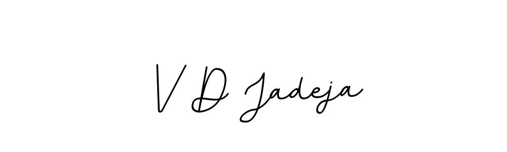 How to make V D Jadeja name signature. Use BallpointsItalic-DORy9 style for creating short signs online. This is the latest handwritten sign. V D Jadeja signature style 11 images and pictures png