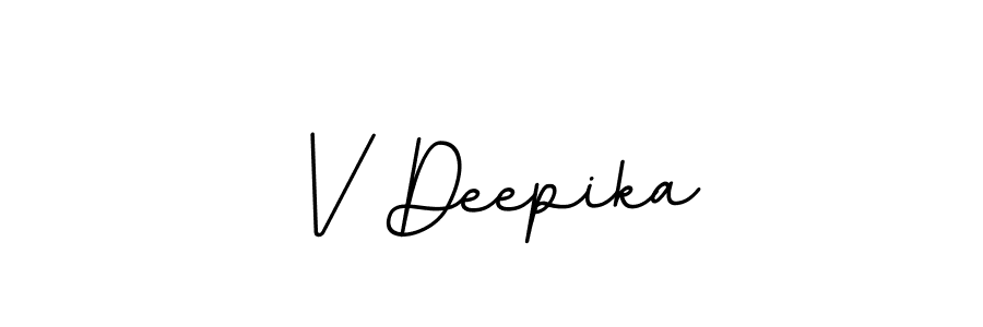 How to make V Deepika name signature. Use BallpointsItalic-DORy9 style for creating short signs online. This is the latest handwritten sign. V Deepika signature style 11 images and pictures png