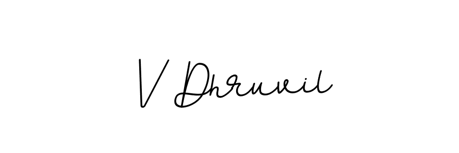 How to make V Dhruvil name signature. Use BallpointsItalic-DORy9 style for creating short signs online. This is the latest handwritten sign. V Dhruvil signature style 11 images and pictures png