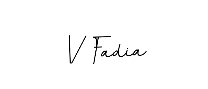 How to make V Fadia name signature. Use BallpointsItalic-DORy9 style for creating short signs online. This is the latest handwritten sign. V Fadia signature style 11 images and pictures png
