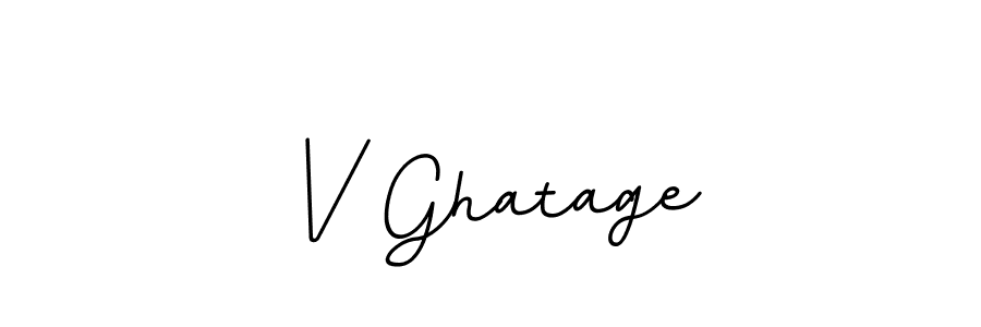 Design your own signature with our free online signature maker. With this signature software, you can create a handwritten (BallpointsItalic-DORy9) signature for name V Ghatage. V Ghatage signature style 11 images and pictures png