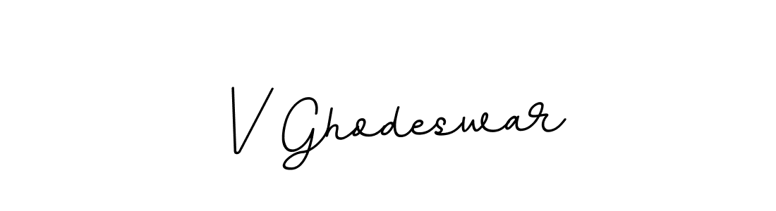 How to make V Ghodeswar name signature. Use BallpointsItalic-DORy9 style for creating short signs online. This is the latest handwritten sign. V Ghodeswar signature style 11 images and pictures png