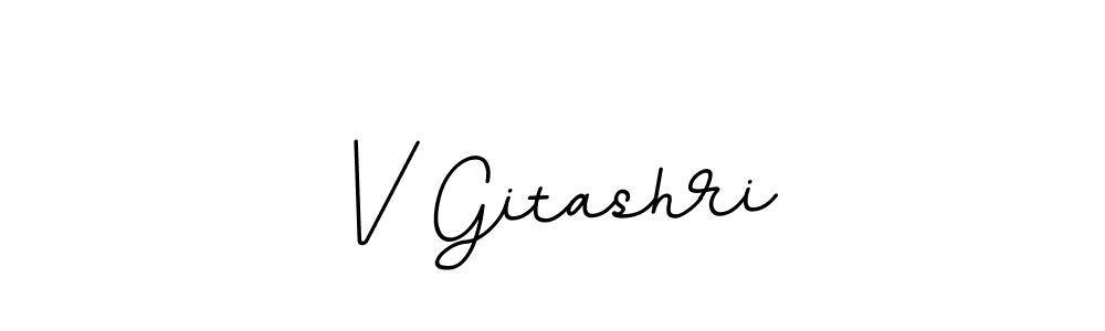 The best way (BallpointsItalic-DORy9) to make a short signature is to pick only two or three words in your name. The name V Gitashri include a total of six letters. For converting this name. V Gitashri signature style 11 images and pictures png