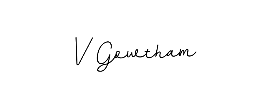 Design your own signature with our free online signature maker. With this signature software, you can create a handwritten (BallpointsItalic-DORy9) signature for name V Gowtham. V Gowtham signature style 11 images and pictures png