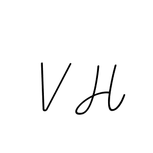 Design your own signature with our free online signature maker. With this signature software, you can create a handwritten (BallpointsItalic-DORy9) signature for name V H. V H signature style 11 images and pictures png