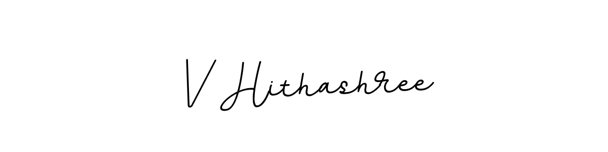 How to make V Hithashree name signature. Use BallpointsItalic-DORy9 style for creating short signs online. This is the latest handwritten sign. V Hithashree signature style 11 images and pictures png