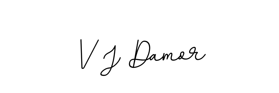 Make a beautiful signature design for name V J Damor. With this signature (BallpointsItalic-DORy9) style, you can create a handwritten signature for free. V J Damor signature style 11 images and pictures png