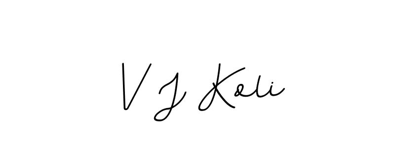 Use a signature maker to create a handwritten signature online. With this signature software, you can design (BallpointsItalic-DORy9) your own signature for name V J Koli. V J Koli signature style 11 images and pictures png