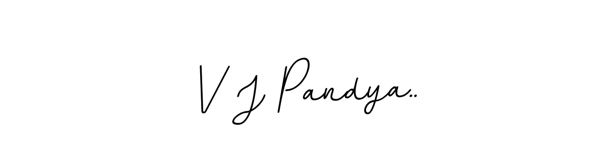 The best way (BallpointsItalic-DORy9) to make a short signature is to pick only two or three words in your name. The name V J Pandya.. include a total of six letters. For converting this name. V J Pandya.. signature style 11 images and pictures png