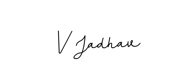 This is the best signature style for the V Jadhav name. Also you like these signature font (BallpointsItalic-DORy9). Mix name signature. V Jadhav signature style 11 images and pictures png