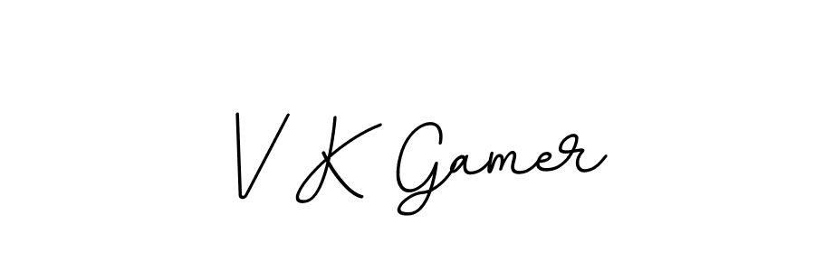 Make a beautiful signature design for name V K Gamer. With this signature (BallpointsItalic-DORy9) style, you can create a handwritten signature for free. V K Gamer signature style 11 images and pictures png