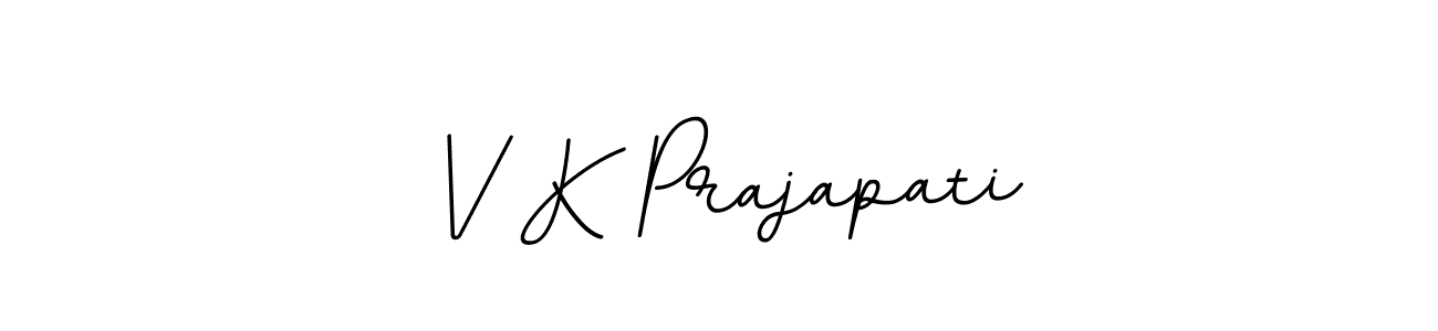 Use a signature maker to create a handwritten signature online. With this signature software, you can design (BallpointsItalic-DORy9) your own signature for name V K Prajapati. V K Prajapati signature style 11 images and pictures png