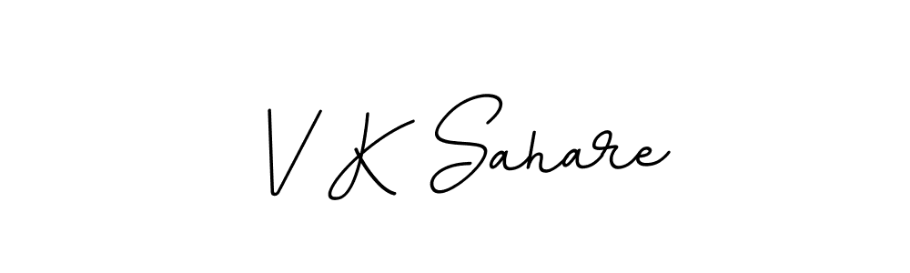 This is the best signature style for the V K Sahare name. Also you like these signature font (BallpointsItalic-DORy9). Mix name signature. V K Sahare signature style 11 images and pictures png