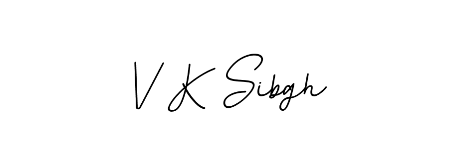 The best way (BallpointsItalic-DORy9) to make a short signature is to pick only two or three words in your name. The name V K Sibgh include a total of six letters. For converting this name. V K Sibgh signature style 11 images and pictures png