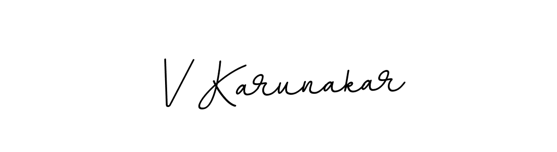 Design your own signature with our free online signature maker. With this signature software, you can create a handwritten (BallpointsItalic-DORy9) signature for name V Karunakar. V Karunakar signature style 11 images and pictures png