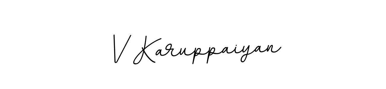 Design your own signature with our free online signature maker. With this signature software, you can create a handwritten (BallpointsItalic-DORy9) signature for name V Karuppaiyan. V Karuppaiyan signature style 11 images and pictures png