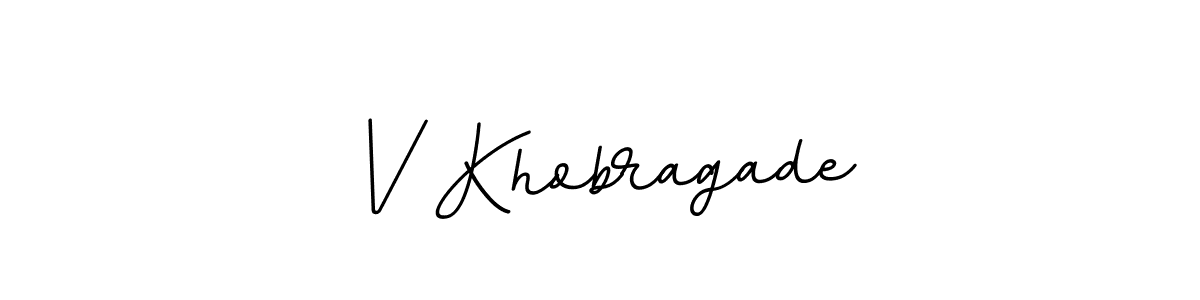 Make a beautiful signature design for name V Khobragade. With this signature (BallpointsItalic-DORy9) style, you can create a handwritten signature for free. V Khobragade signature style 11 images and pictures png