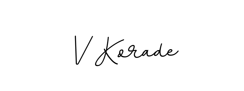 Make a beautiful signature design for name V Korade. With this signature (BallpointsItalic-DORy9) style, you can create a handwritten signature for free. V Korade signature style 11 images and pictures png