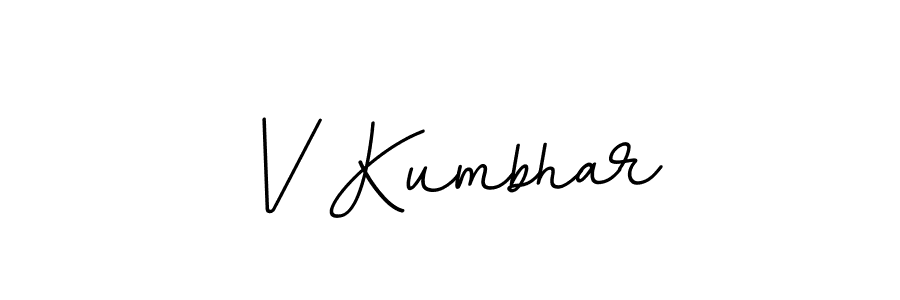 How to make V Kumbhar name signature. Use BallpointsItalic-DORy9 style for creating short signs online. This is the latest handwritten sign. V Kumbhar signature style 11 images and pictures png