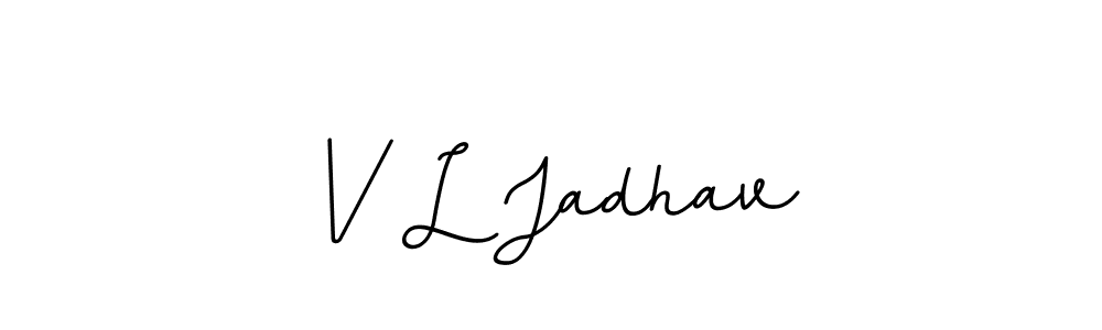 Use a signature maker to create a handwritten signature online. With this signature software, you can design (BallpointsItalic-DORy9) your own signature for name V L Jadhav. V L Jadhav signature style 11 images and pictures png