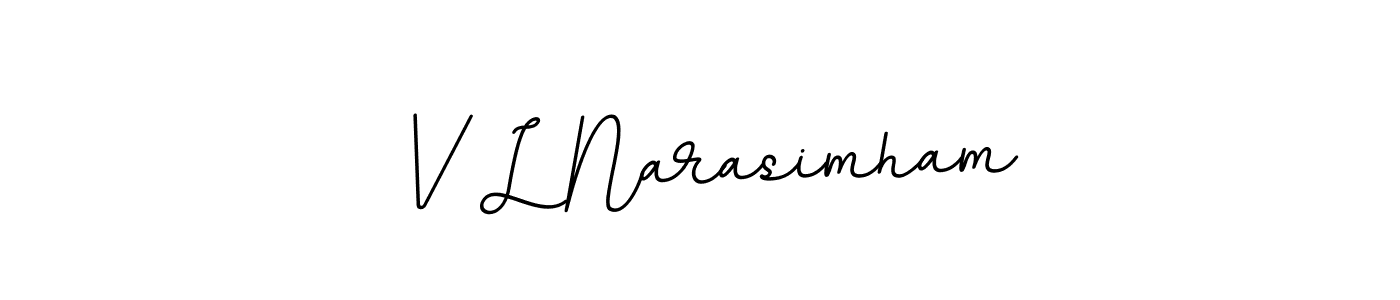 Create a beautiful signature design for name V L Narasimham. With this signature (BallpointsItalic-DORy9) fonts, you can make a handwritten signature for free. V L Narasimham signature style 11 images and pictures png