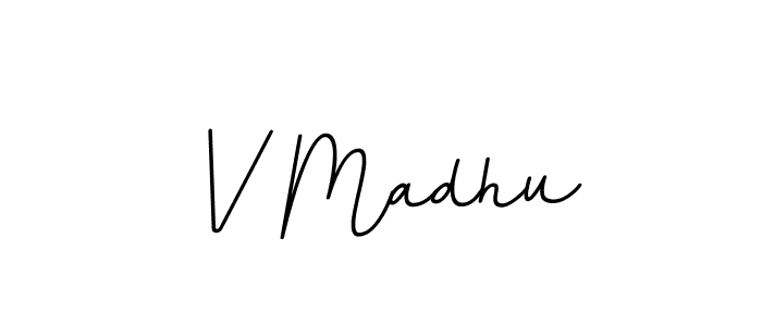 Make a beautiful signature design for name V Madhu. With this signature (BallpointsItalic-DORy9) style, you can create a handwritten signature for free. V Madhu signature style 11 images and pictures png